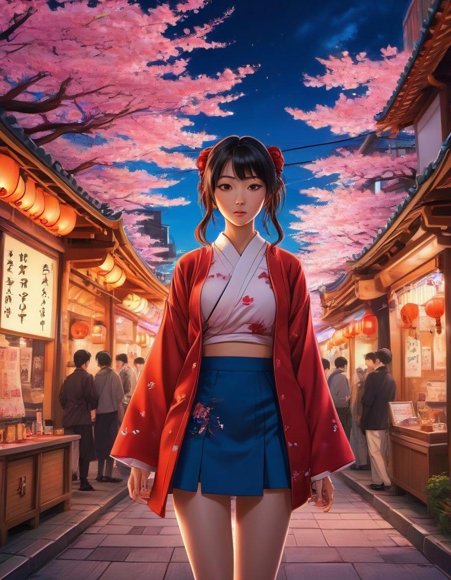 A vibrant scene capturing the essence of Japanese adult entertainment, featuring playful and colorful elements like manga-style characters enjoying various forms of entertainment. Include a lush background of neon-lit cityscapes and traditional Japanese motifs. The setting should exude a sense of fun and pleasure, emphasizing cultural richness and storytelling. super-realistic. vibrant colors. anime style.